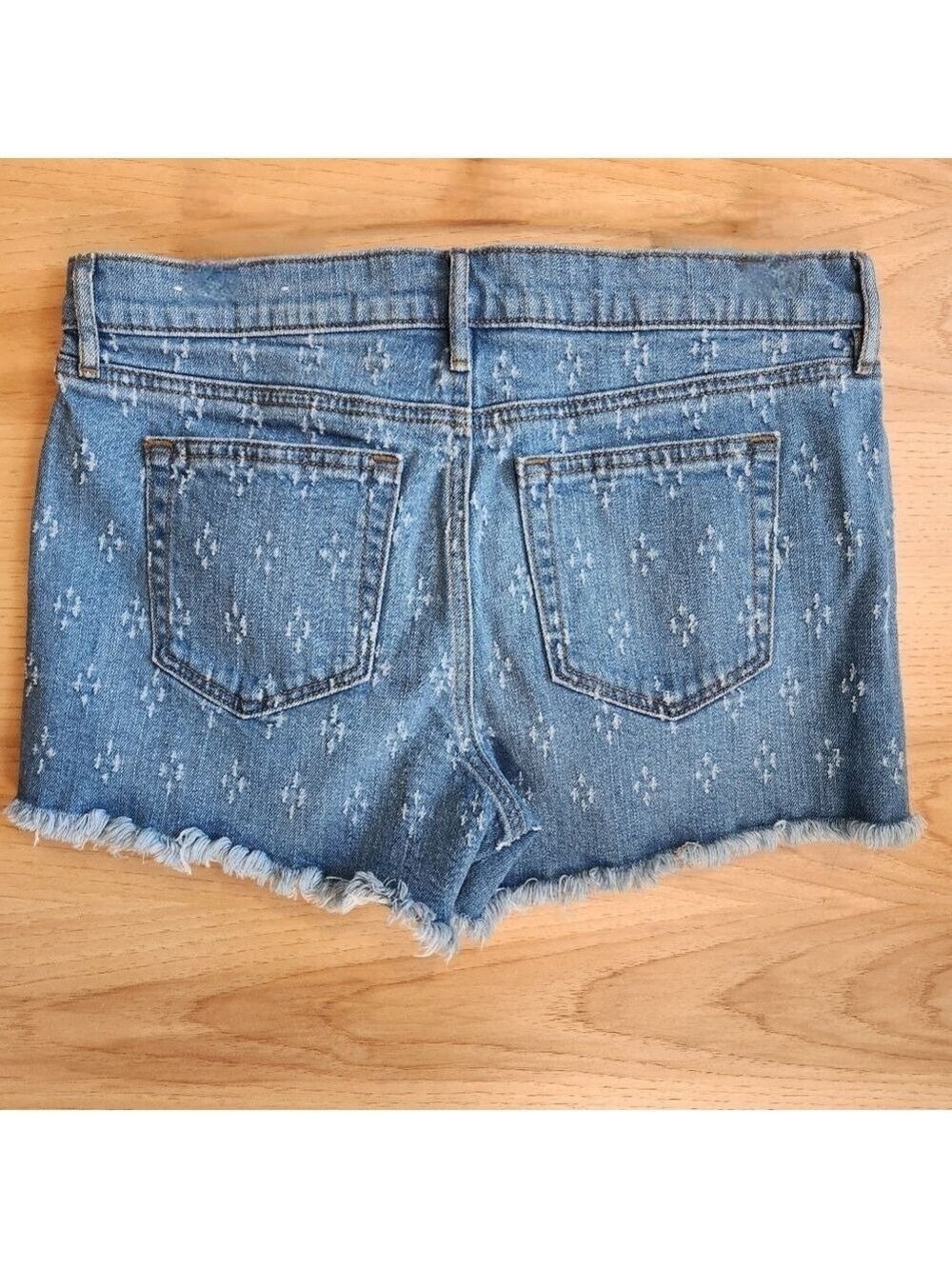 LOFT CUT OFF MID RISE DENIM SHORTS BOTANIC BLUE WASH SIZE 27 NWOT - Picture 5 of 8